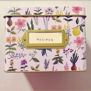NWOT Rifle Paper Co Metal Recipe Box lavender floral